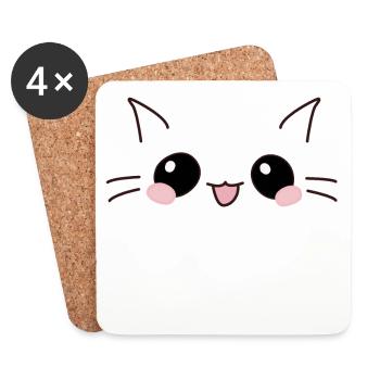 KittyCat - Coasters (set of 4) - white - Front