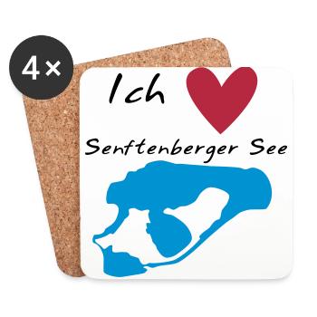 Ich liebe den Senftenberger See - Untersetzer (4er-Set) - Weiß - Vorne