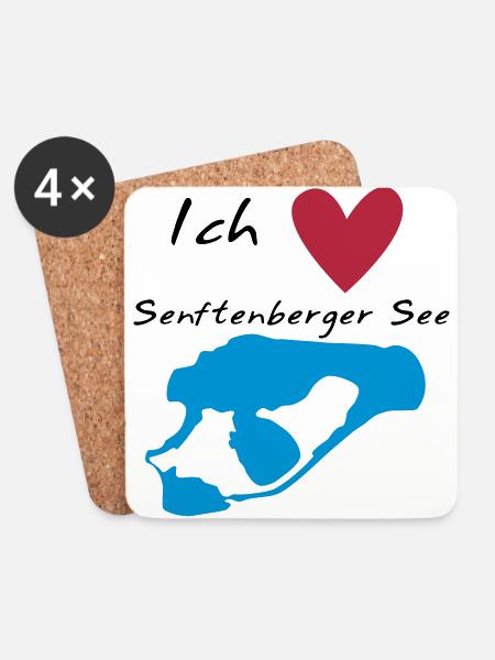 Ich liebe den Senftenberger See - Untersetzer (4er-Set) - Weiß