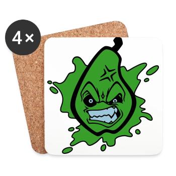 Angry pear - Untersetzer (4er-Set) - Weiß - Vorne
