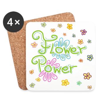 Pouvoir des fleurs - Dessous de verre (lot de 4) - blanc - Devant