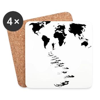 Voyage dans le monde - Dessous de verre (lot de 4) - blanc - Devant
