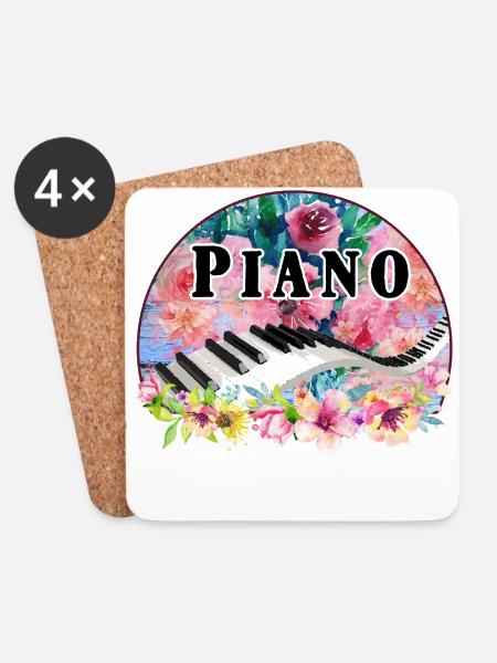 Klavier - Untersetzer (4er-Set) - Weiß