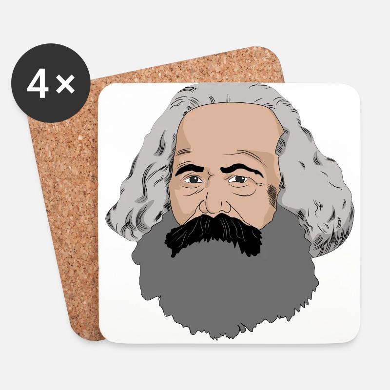 Karl Marx - Untersetzer (4er-Set) - Weiß