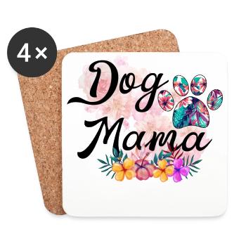 Chien maman - Dessous de verre (lot de 4) - blanc - Devant