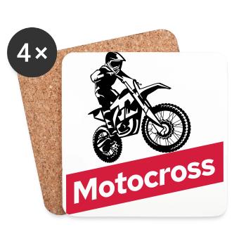 motocross dirt bike - Untersetzer (4er-Set) - Weiß - Vorne
