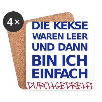 Die Kekse waren leer und dann bin ich einfach ... - Untersetzer (4er-Set) - Weiß - Vorne