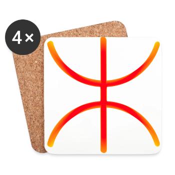 Amazigh - Dessous de verre (lot de 4) - blanc - Devant