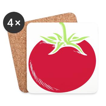 tomate - Dessous de verre (lot de 4) - blanc - Devant
