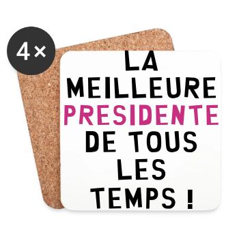 Patron / Chef / Président / Club / PDG / Patron - Dessous de verre (lot de 4) - blanc - Devant