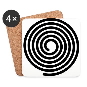 Spirals pattern vector template - Coasters (set of 4) - white - Front