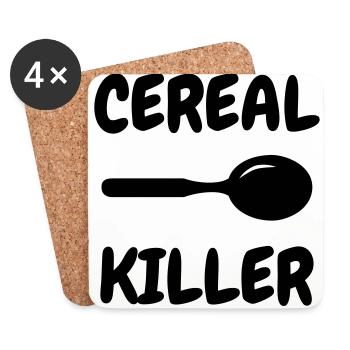 Cereal Killer - Humor - Funny - Joke - Friend - Dessous de verre (lot de 4) - blanc - Devant
