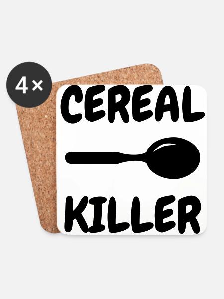 Cereal Killer - Humor - Funny - Joke - Friend - Coasters (set of 4) - white
