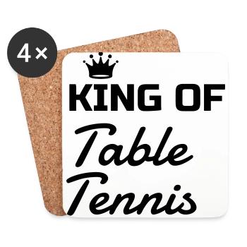 Table Tennis - Ping Pong - Sport - Racket - Ball - Dessous de verre (lot de 4) - blanc - Devant