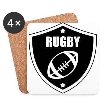 Rugby - Rugbyman - Sport - Fighter - Fight - Coasters (set of 4) - white - Front