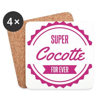 super cocotte for ever - Dessous de verre (lot de 4) - blanc - Devant