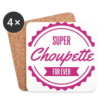 super choupette for ever - Dessous de verre (lot de 4) - blanc - Devant