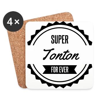 super tonton meilleur tonton - Dessous de verre (lot de 4) - blanc - Devant
