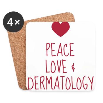 Dermatologie / Dermatologe / Dermatologin / Job - Untersetzer (4er-Set) - Weiß - Vorne