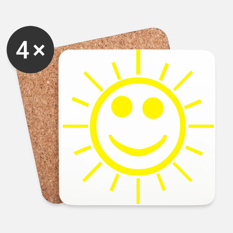 Sonne - Untersetzer (4er-Set) - Weiß