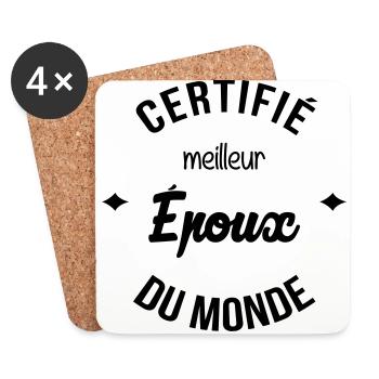 Epoux Mari Mariage Femme Wedding Amour Love - Coasters (set of 4) - white - Front
