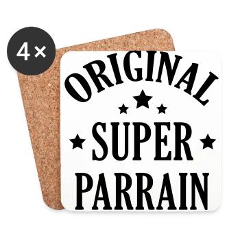 Patin / Pate / Patentochter / Patensohn - Untersetzer (4er-Set) - Weiß - Vorne