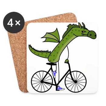 sporty dragon - Coasters (set of 4) - white - Front