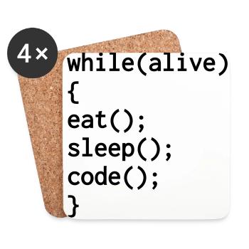 Developer Entwickler Développeur Computer Geek - Coasters (set of 4) - white - Front