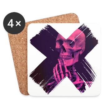 Skull - Untersetzer (4er-Set) - Weiß - Vorne