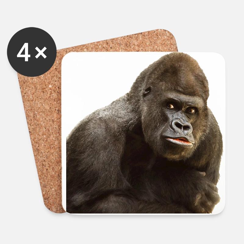 Gorilla - Untersetzer (4er-Set) - Weiß