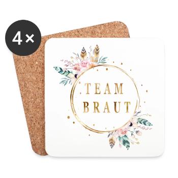 boho_team_braut - Untersetzer (4er-Set) - Weiß - Vorne