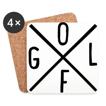 Golf - Untersetzer (4er-Set) - Weiß - Vorne