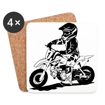 Kinder Motocross - KIDS MX - Untersetzer (4er-Set) - Weiß - Vorne