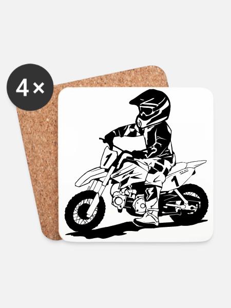 Kinder Motocross - KIDS MX - Untersetzer (4er-Set) - Weiß