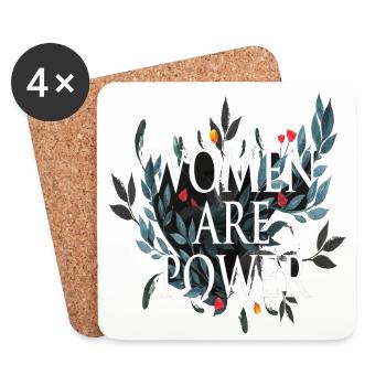 Le pouvoir des femmes !! - Dessous de verre (lot de 4) - blanc - Devant