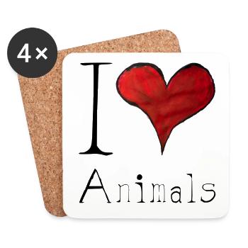 Animals - Coasters (set of 4) - white - Front