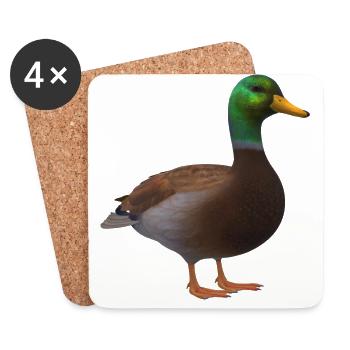 Canard 3D - Dessous de verre (lot de 4) - blanc - Devant