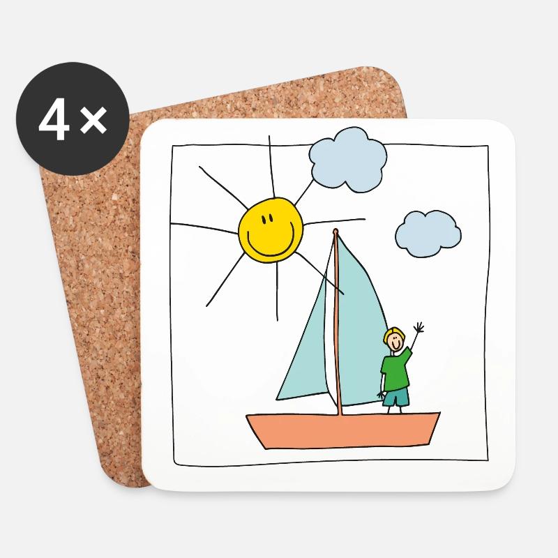 Segeltour - Untersetzer (4er-Set) - Weiß