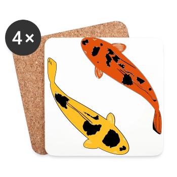 koi carp - Coasters (set of 4) - white - Front