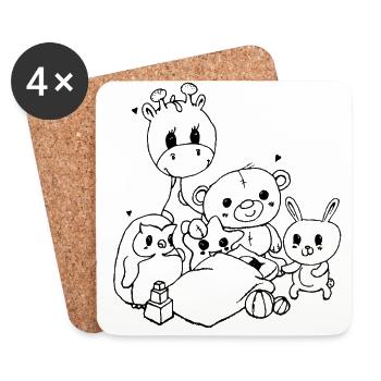 Willkommen Baby - Untersetzer (4er-Set) - Weiß - Vorne