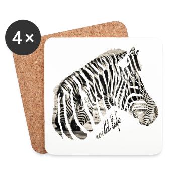 Zebra Herde Wildlife - Untersetzer (4er-Set) - Weiß - Vorne