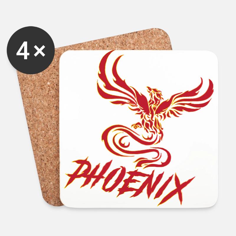 Phönix - Untersetzer (4er-Set) - Weiß