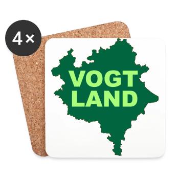 Vogtland Landkarte Landkreis Sachsen Touristik - Untersetzer (4er-Set) - Weiß - Vorne