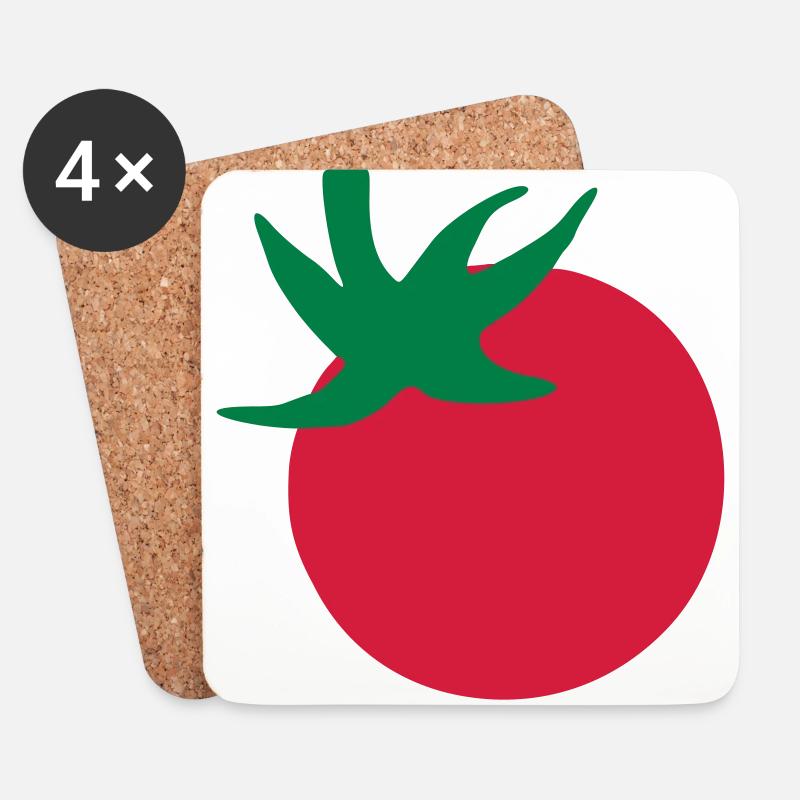 Tomate - Untersetzer (4er-Set) - Weiß