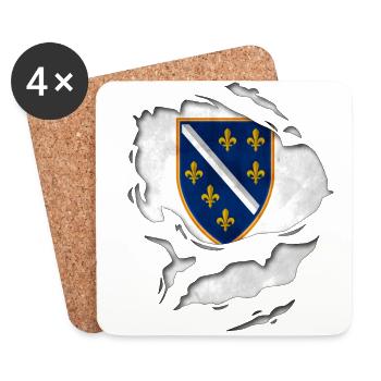 Bosna i Hercegovina Coat of Arms - Coasters (set of 4) - white - Front