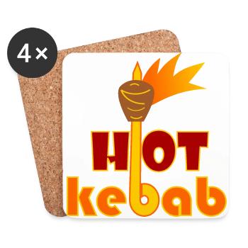 hot kebab - Coasters (set of 4) - white - Front