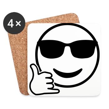 Shaka Emoji - Untersetzer (4er-Set) - Weiß - Vorne
