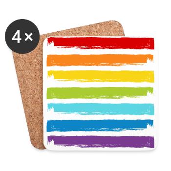 Rainbow LGBT LGBTQ CSD Symbol Pattern Gay Pride - Coasters (set of 4) - white - Front