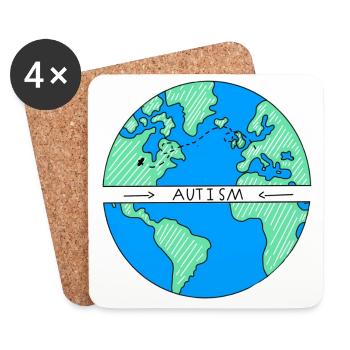 Autism, earth/travel - Untersetzer (4er-Set) - Weiß - Vorne