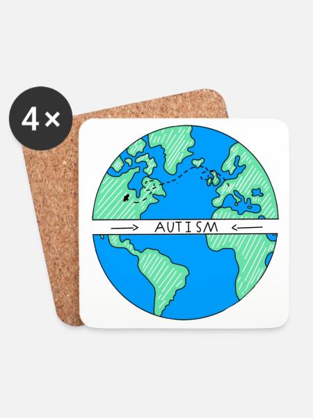 Autism, earth/travel - Untersetzer (4er-Set) - Weiß